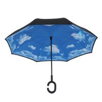 Parapluie Inverse Pliant De Ciel Nuage Parapluies De Voitures De Pluie Anti Pluie Inversee A Double Couche Pour Femme