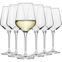 Lot De 6 Verres à Vin Blanc 200 Ml – Collection Splendour Krosno – Verre Cristallin Fin – Élégant & Lave-vaisselle