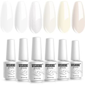 VERNIS A ONGLES Lot de 6 Vernis Semi Permanent French Gel Milky Wh
