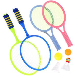 RAQUETTE DE TENNIS Enfants Raquette De Tennis Raquettes De Badminton avec des Balles De Tennis Badminton Volants Sports de Plein Air Jouet pour En A309