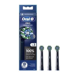 BROSSETTE Brossettes pour brosse à dents Oral-B Pro Cross Action Noire - 3 unités