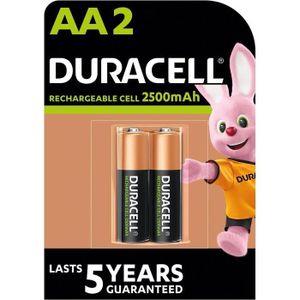 PILES Duracell Recharge Ultra AA 2500 mAh Piles Rechargeable x2