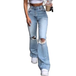 JEANS Jean Femme,Taille Haute Bootcut Jeans Femme Déchir