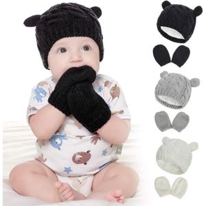 Vêtement bébé mixte garçon fille lot bonnet et gants moufles anti
