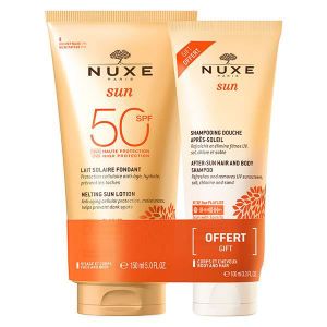 SOLAIRE CORPS VISAGE Nuxe Sun Pack Lait Fondant SPF50 150ml + Shampoing