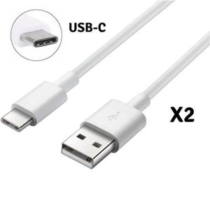 CÂBLE TÉLÉPHONE Lot 2 Cables USB-C Chargeur Blanc [Compatible Huaw