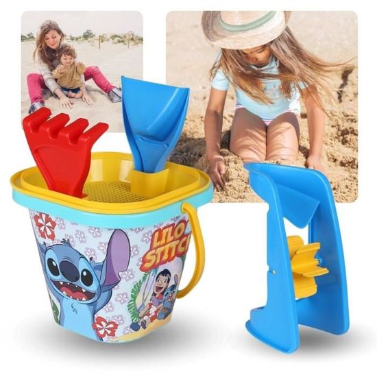 Schildkröt Ensemble de Jeu de Sable «Bucket Crew» | Seau pliable de 2 L, pelle, 2 moules, arrosoir | Jouet à partir de 18 mois | Sac de rangement inclus