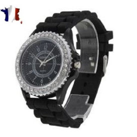 Montre Femme Métal Noir Strass GIORGIO