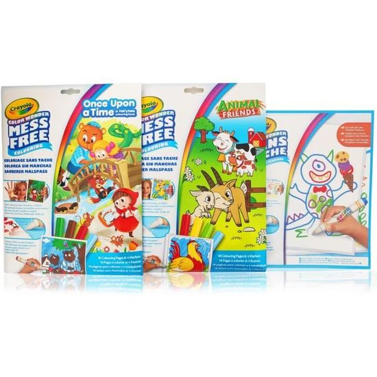 CRAYOLA Color Wonder Ariel – Set De Coloriage Sans Tache, 18 Pages, 4 Feutres, Recharge 30 Pages + 10 Feutres Pastel