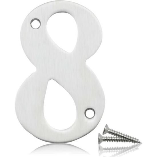 1 pcs 3 pouces de hauteur (75mm) Chiffre de porte en acier inoxydable ...