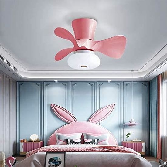 RGB DEL Ventilateur plafond lampe télécommande radiateur chambre enfant Ventilateur variateur 