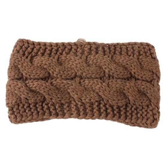 E  -Serre tête en tricot pour femme, bandeau large et extensible au Crochet, accessoires pour cheveux, couvre chef, collection hiver