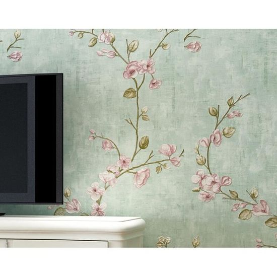 Rouleau de papier peint autocollant vintage en vinyle avec motif floral