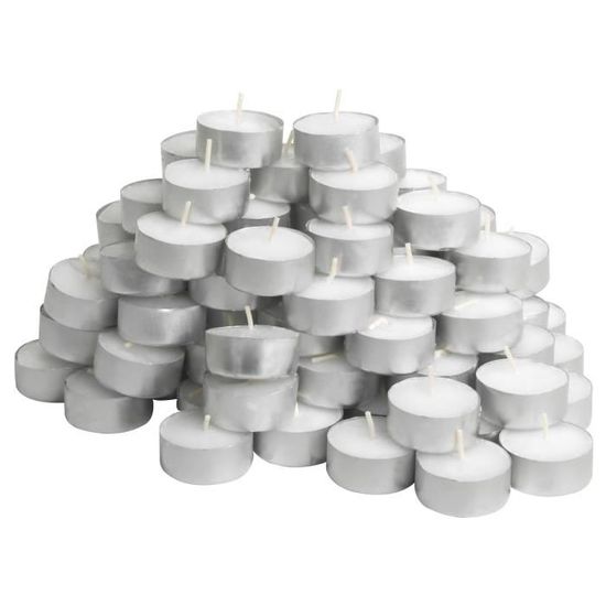 Plata Shabbat Home Lights Lot De 200 Bougies Chauffe-plat Blanches Non Parfum Es Dur E De Combustion De Meche Zippo
