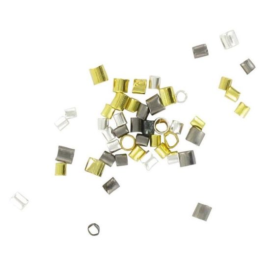 Lot De 300 Perles à écraser Tube Métal Argenté 1,5 Mm - Création Bijoux - Neuf