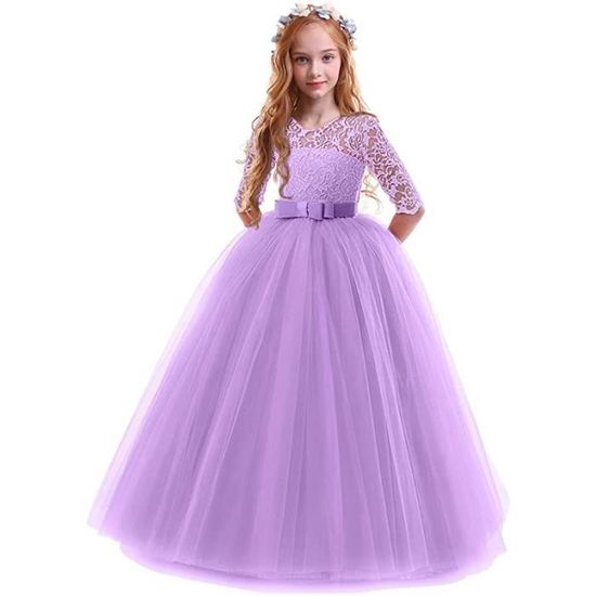 Robe Fille Sans Manches à Imprimé Fleuri | Col Rond, Dos En V | Taille 6 à 12 Ans | Pour Fête, Mariage, Quotidien