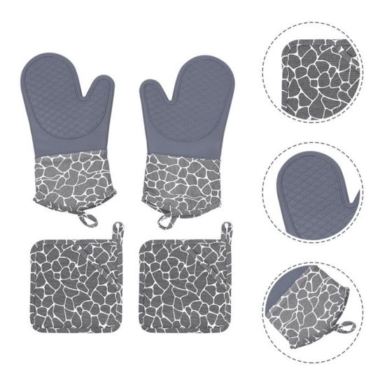 4pcs mitts de four confortable NONSLIP gants isolants gant de cuisine - manique linge de table - cuisine