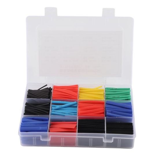 Kit 580 Pièces Gaines Thermorétractables 2:1 - 6 Couleurs 11 Tailles Pour Isolation Câbles Électriques