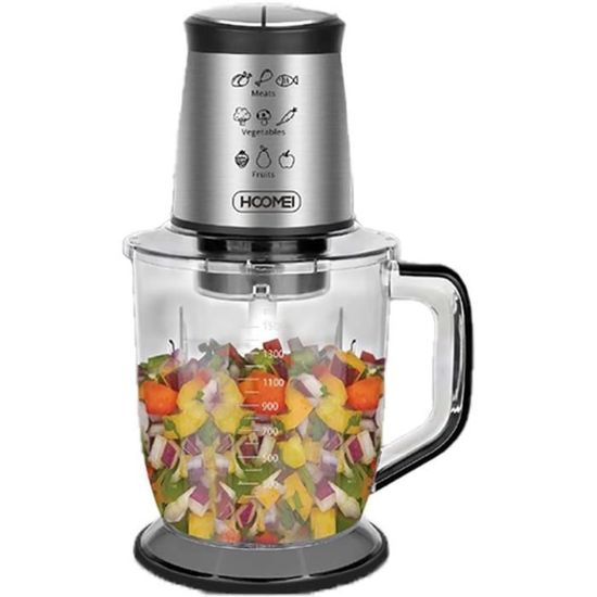 Hachoir électrique De Cuisine 5L, 800W - 3 Vitesses, 4 Lames, Moteur Cuivre - Pour Viande, Légumes, Fruits - Bol Inox, Facile à Nettoyer