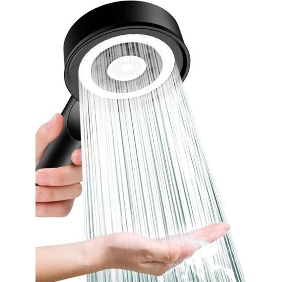 Pommeau de douche rotatif turbo à 360 degrés, haute pression, économie d'eau, réglable, filtres Pommeau de douche rotatif turbo à 360 degrés, haute pression, économie d'eau, réglable, filtres
