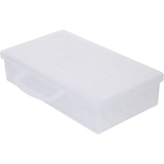 Boîte De Rangement Ronde 5 Emplacements Plastique Transparent - Organisateur Perles, Bijoux Et Accessoires