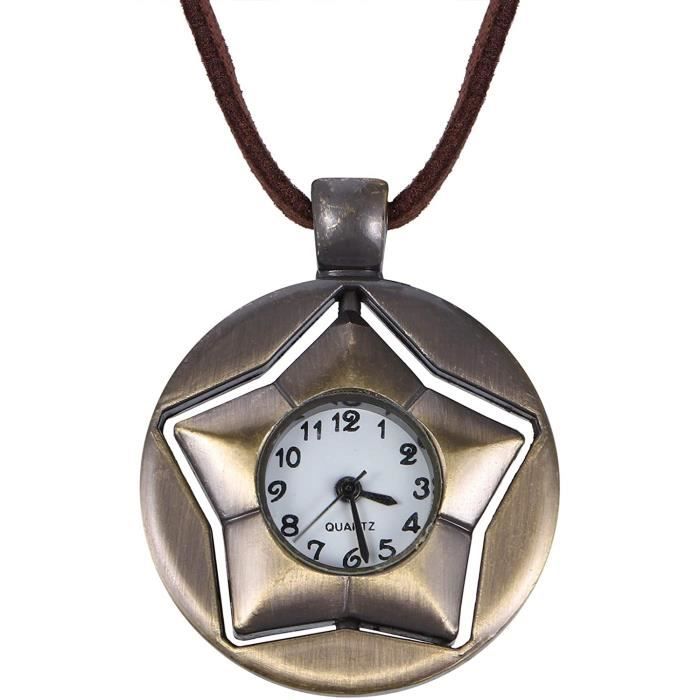 Montre De Poche Moderne Style Antique - Mouvement à Quartz - Boîtier Cuivre Avec Chaîne - Occasion