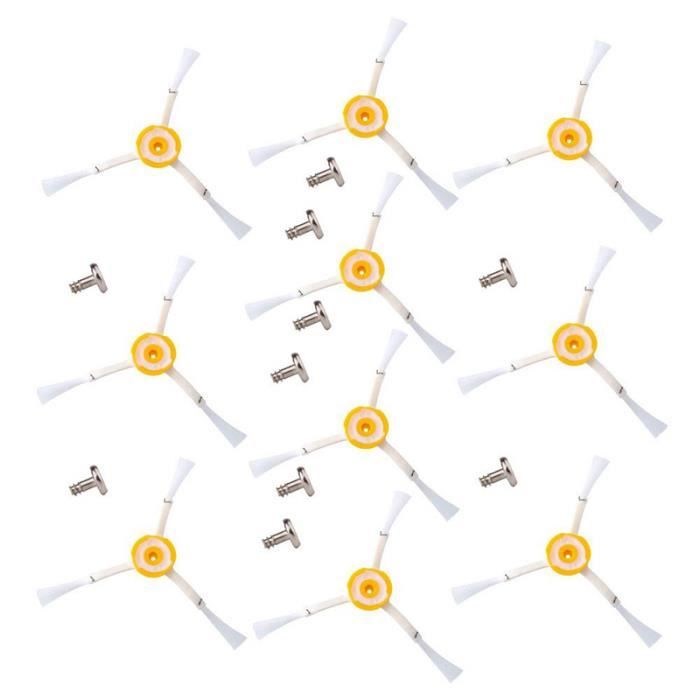 Brosses latérales pour iRobot Roomba série 800/900 860 870 880 980 (brosse latérale 10pcs et vis 10pcs)