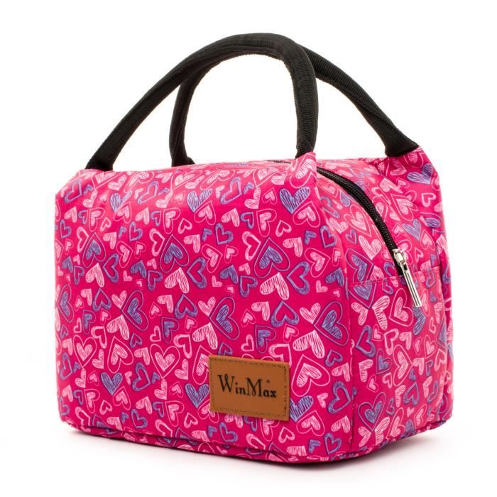 Winmax Sac Repas Isotherme Sac à Déjeuner pour Hommes Femmes Enfants Pique-Nique Lunch Bag Portable 24 x 15,5 x 18 CM
