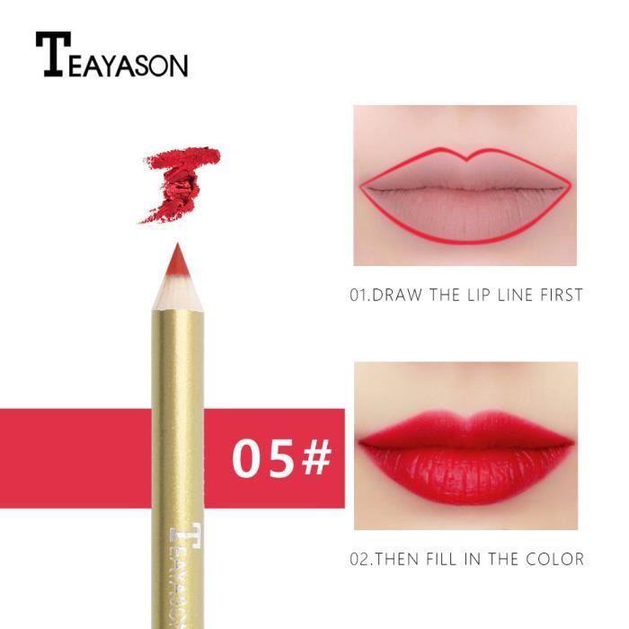 rouge à lèvres Outil cosmétique de maquillage de crayon de crayon à lèvres imperméable à l'eau de crayon à lèvres mat professionnel