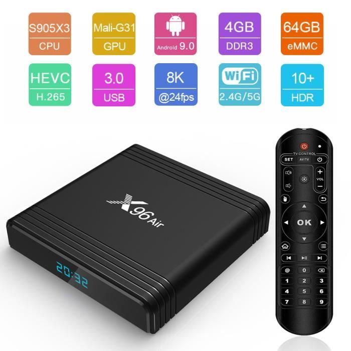 X96mini 4Go+64Go Smart TV 4k Android TV Box Support Smart TV Bluetooth+DoubleWiFi