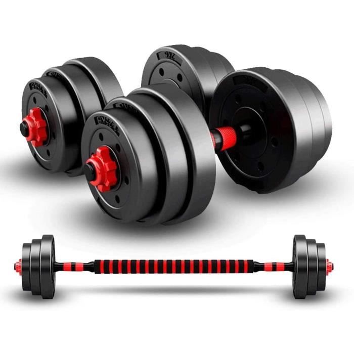 Haltères de 20 kg, Haltère domestique haltère de remise en forme Lot de 2 Kit Haltères 20 kg