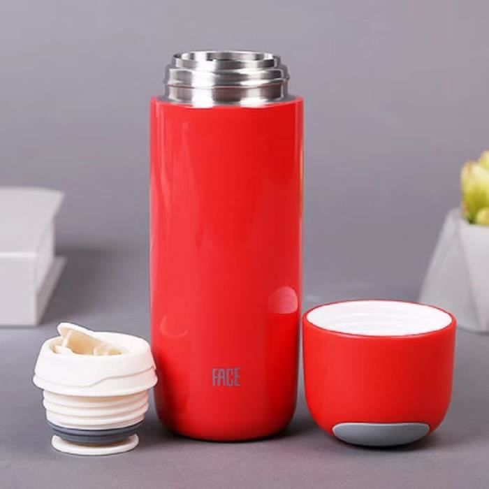 Bouteille d'eau Isolée en Acier Inoxydable 450ML Anti-Condensation,Bouteille Isotherme Réutilisable sans BPA Conserver 12H - rouge