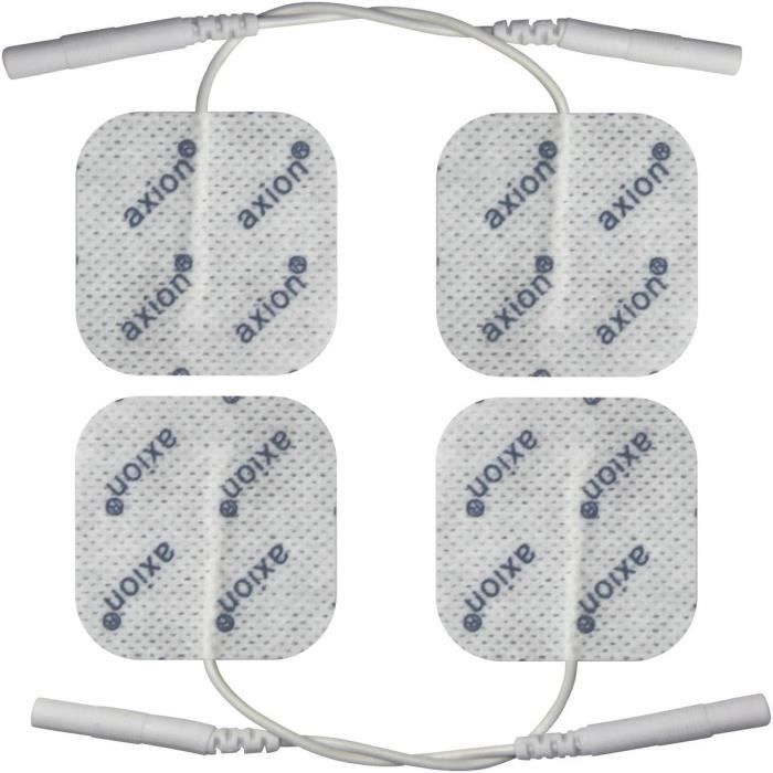 Electrodes compatibles electrostimulation TENS EMS - 4 eacutelectrodes pads - connexion agrave fil 2 mm - 4 x 4 cm - patch pour el