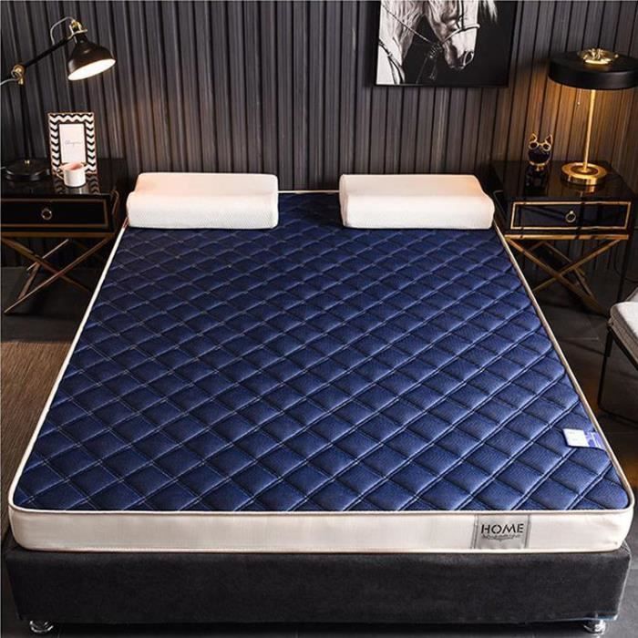 55,1 * 74,8 inch,Housse de matelas en mousse à mémoire, matelas en silicone souple, sommeil de qualité respirant-bleu-2