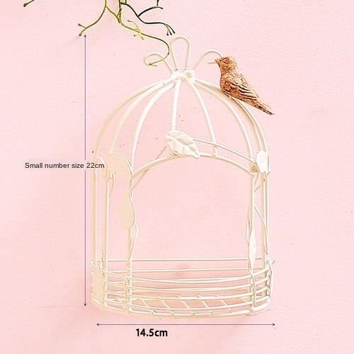 Décoration murale,Fer demi oiseau Cage tenture murale support de fleurs ornements de mariage décoration murale - Type S white