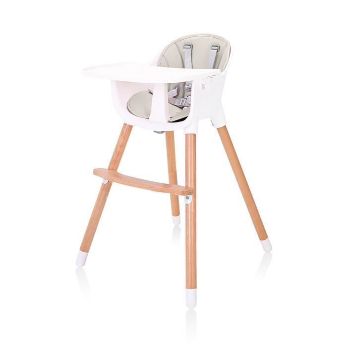 Baby Vivo Chaise haute Bébé 2 en 1 réglable pour Enfant avec Tablette Amovible de 6 Mois à 3 Ans - Lani en Beige