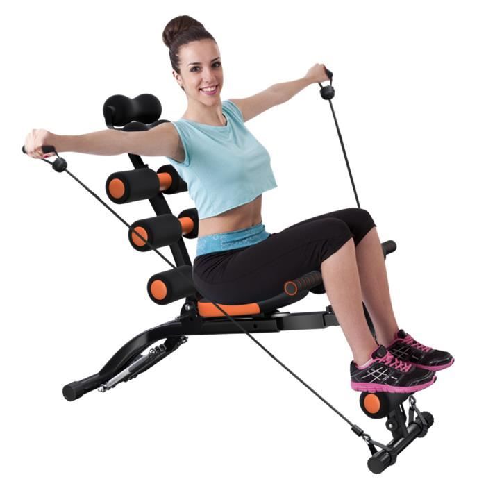Appareils Abdominaux- YEHOO- Appareil de musculation pour abdominaux, Fitness, Sport, Chaise d'exercice réglable- Orange et Noir