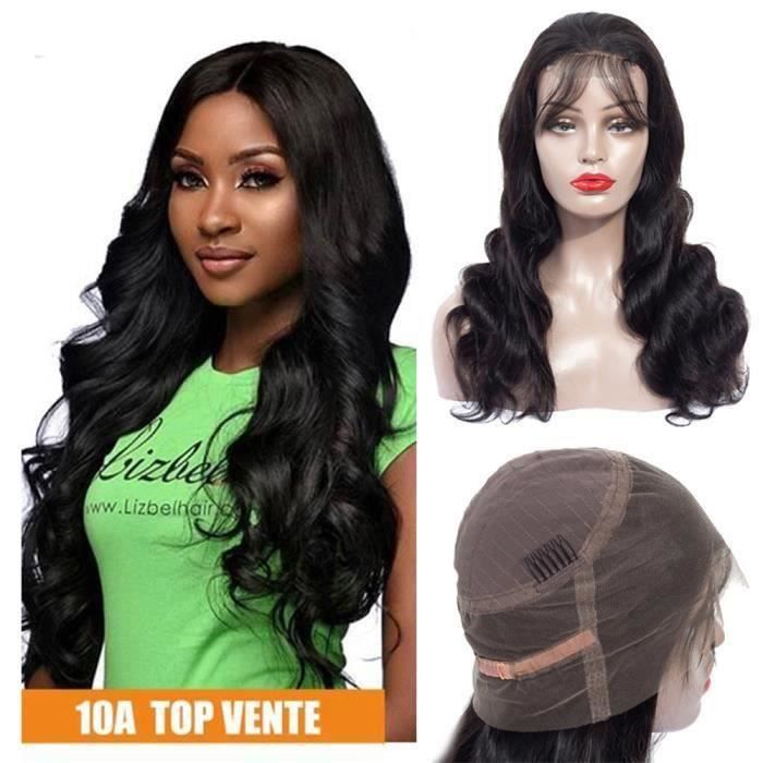 20'' Perruque Bresiliens Ondulé 360 Lace Wig Grade 10A Cheveux Humains Naturel Wig