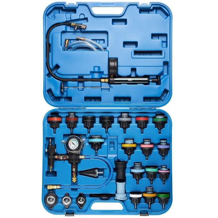 KRAFTPLUS K.221-7728 Testeur système de refroidissement de pression du radiateur Détecteur Fuite Réservoir d'eau KIT de Remplissage