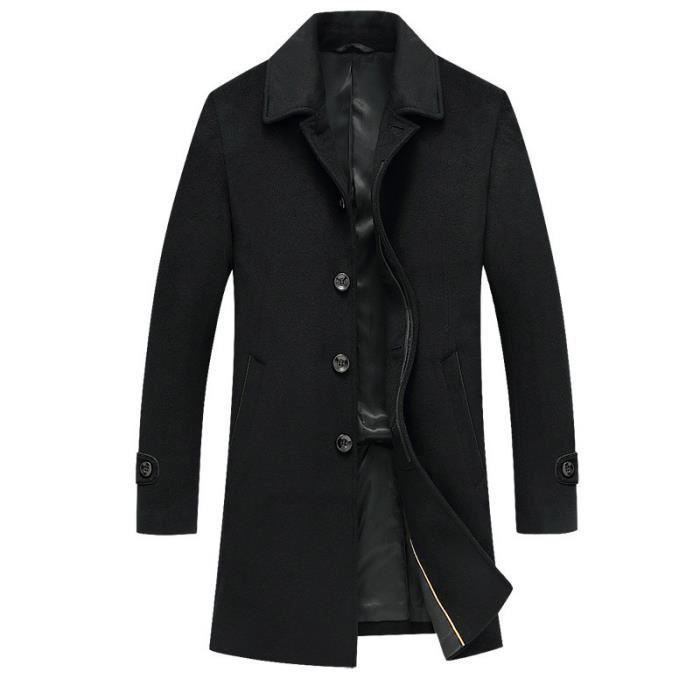 Trench homme de Marque de revers de Marque Trench de laine décontracté long Trench de printemps et d'automne manteau