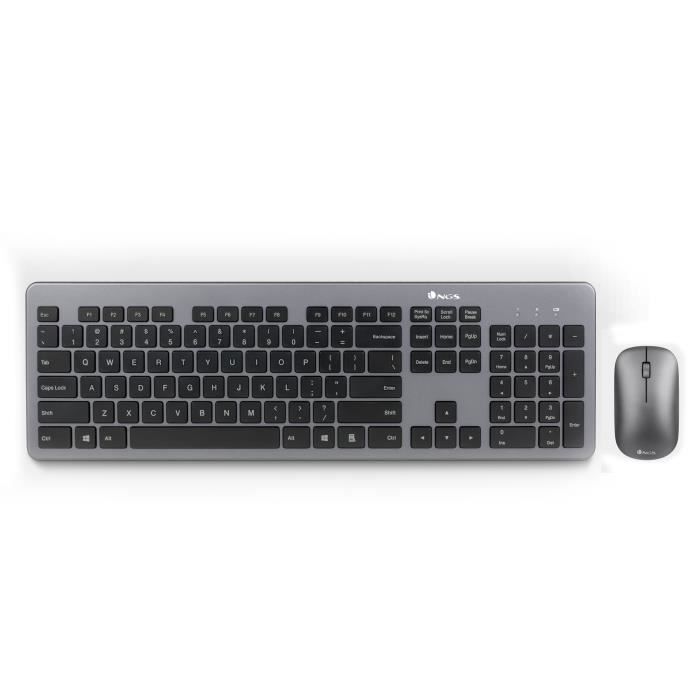 NGS MATRIXKIT Clavier et Souris Sans Fil, Clavier Ultra Plat, Touches Silencieuses (AZERTY Français)
