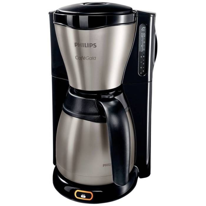 Philips HD7548-20, Autonome, Machine à café filtre, 1,2 L, Café moulu, 1000 W, Noir, Métallique