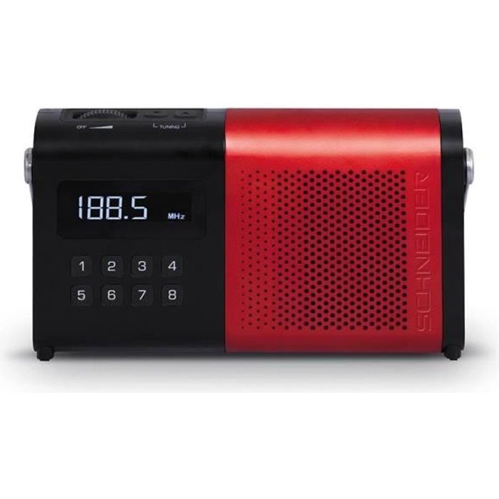 SCHNEIDER SC170ACLRED Radio Tuner Digital Pll AM/FM Movimo - Rouge