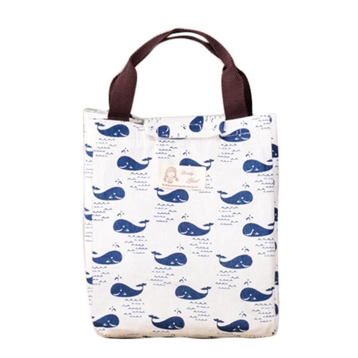 1 X Mignon Sac Isotherme Portable Sacs à Lunch pour Transport de nourriture Organiseur de Voyage-Baleine