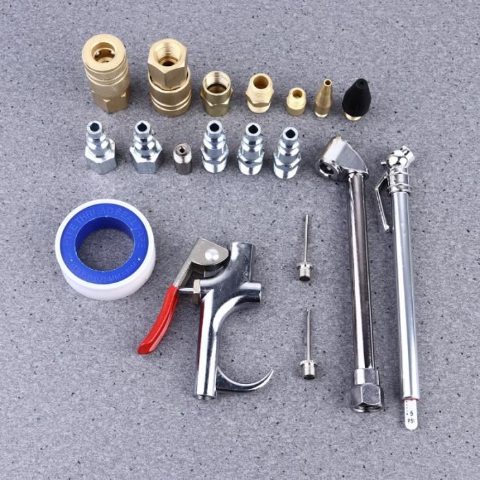 Outil de kit d'accessoires de compresseur d'air 20pcs ensemble de bus de pistolet de soufflage de ACCESSOIRE MATERIEL PNEUMATIQUE