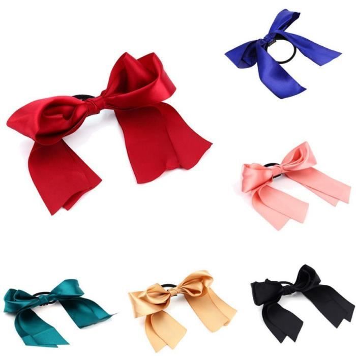 TRIXES Lot de 6 Joli ruban élastiquée Cravates cheveux - filles cheveux Couleurs accessoires assortis