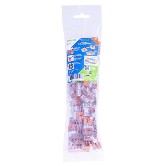 WAGO Sachet de 50 bornes 5 entrées Série 2273