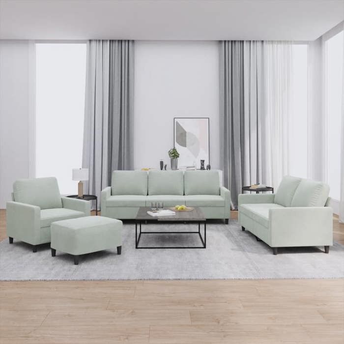 vidaXL Ensemble de Canapés avec Coussins 4 pcs Canapés avec Accoudoirs Ensemble de Meubles avec Repose-pied Mobilier de 3201486