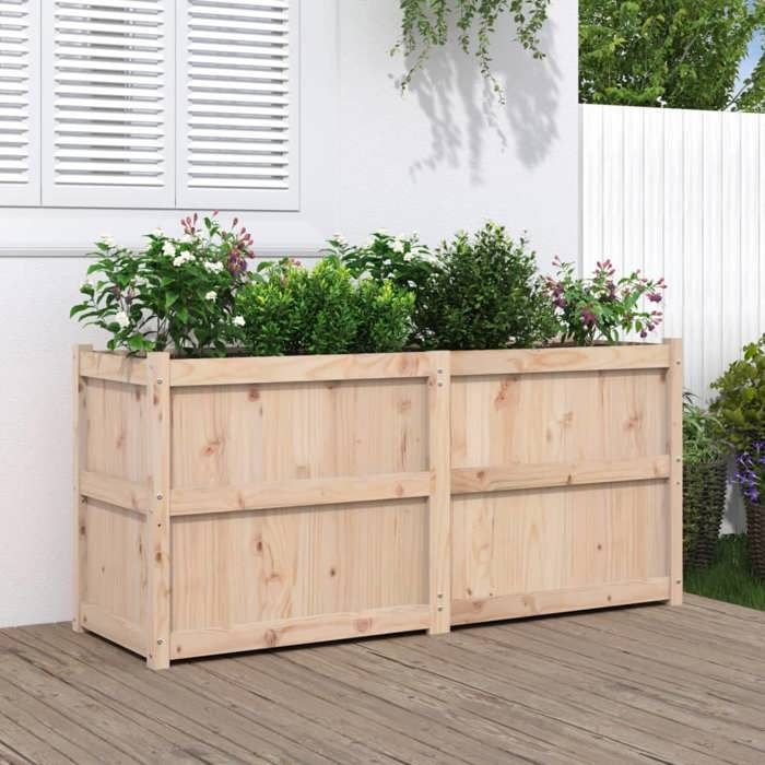 vidaXL Jardinière 150x50x50 cm Bois de pin - vue 2