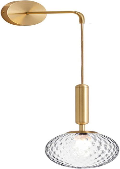 Applique murale moderne en verre suspendu E27 lampe minimaliste nordique pour salon ou chambre à coucher.